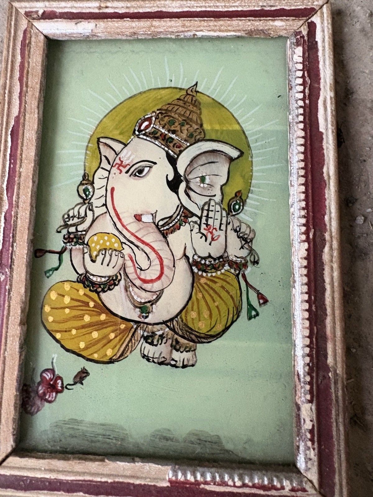 201.25 Vtg Antique Lot Collection Of Indian Pictures Wall Art Painted Photographs R1021 photo
