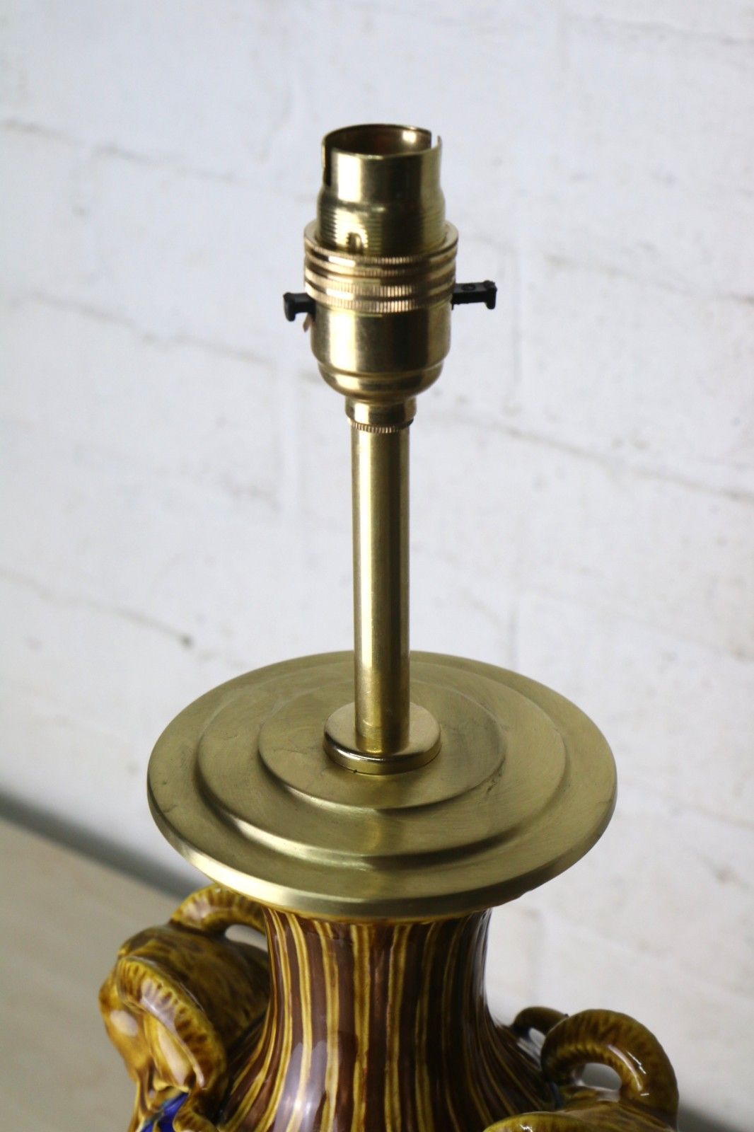 Table Lamp Vintage Majolica European Lamp Decorative Ceramic Lamp Refurbished photo 138.0