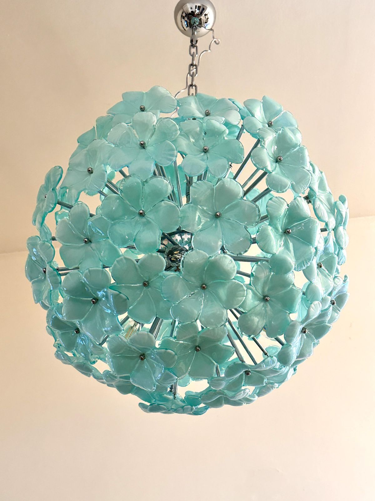 Venetian Green Wather Flowers Murano Glass Sputnik Chandelier photo furniture