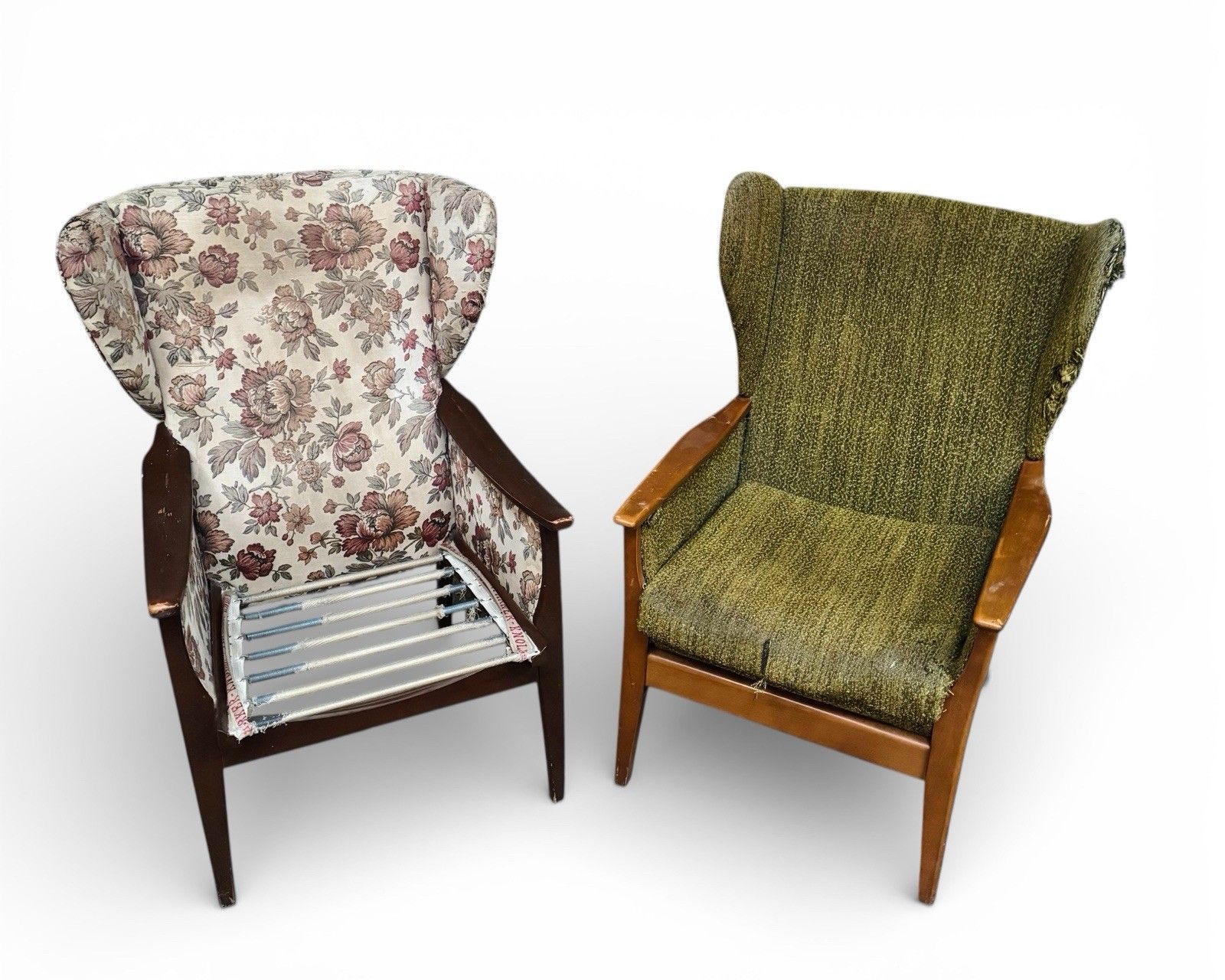 Two Mid Century Wing Back Beech Armchairs Parker Knoll And Cintique Project photo furniture