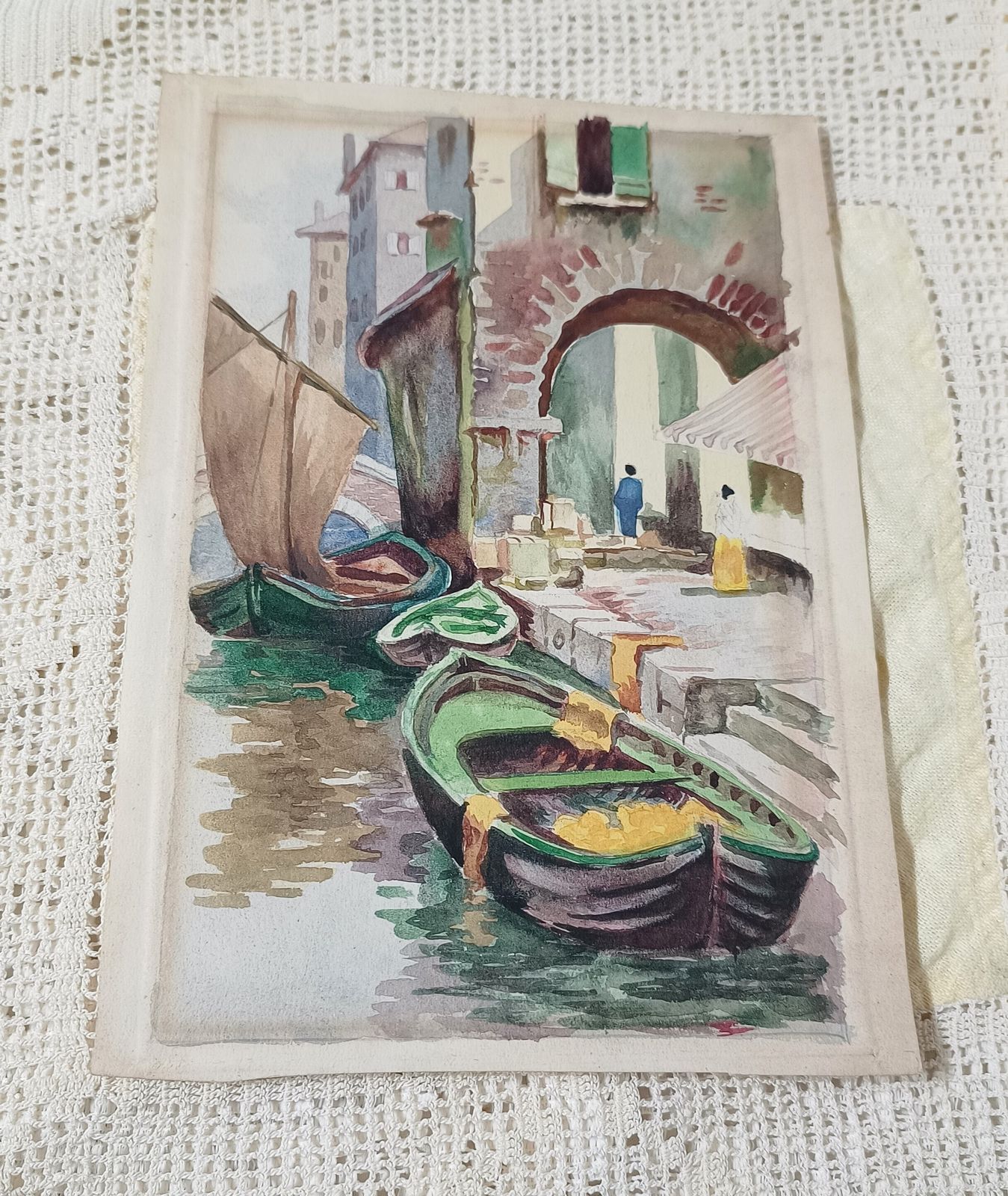 Original Watercolour Painting Whitney Quayside Scene Unframed. photo buy