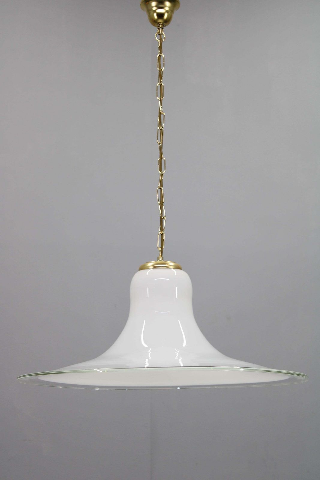 Italian Mid Century Glass And Brass Pendant Light, 1960s photo furniture