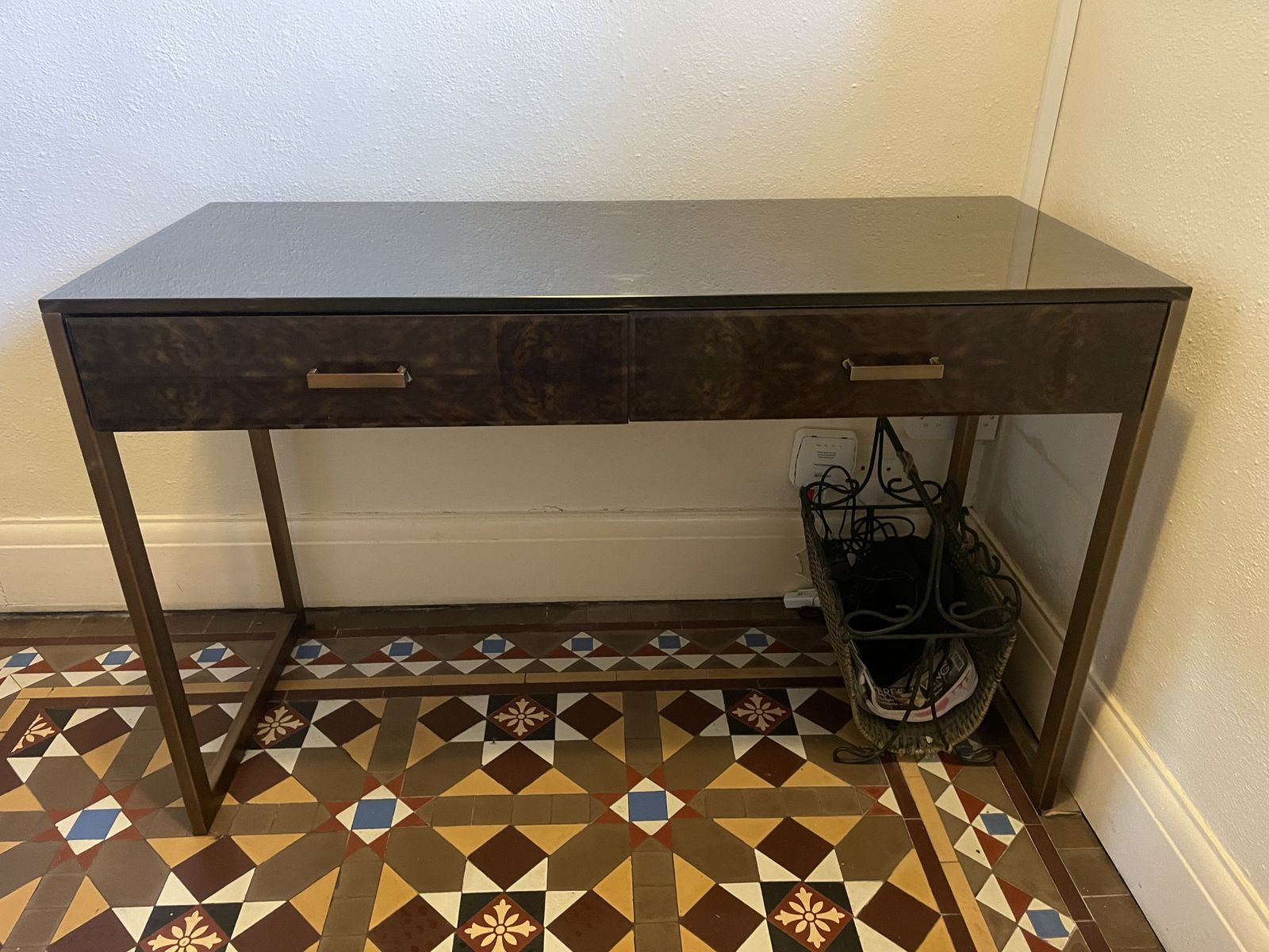 Rv Astley Enan Antique And Walnut Glass Dressing Console