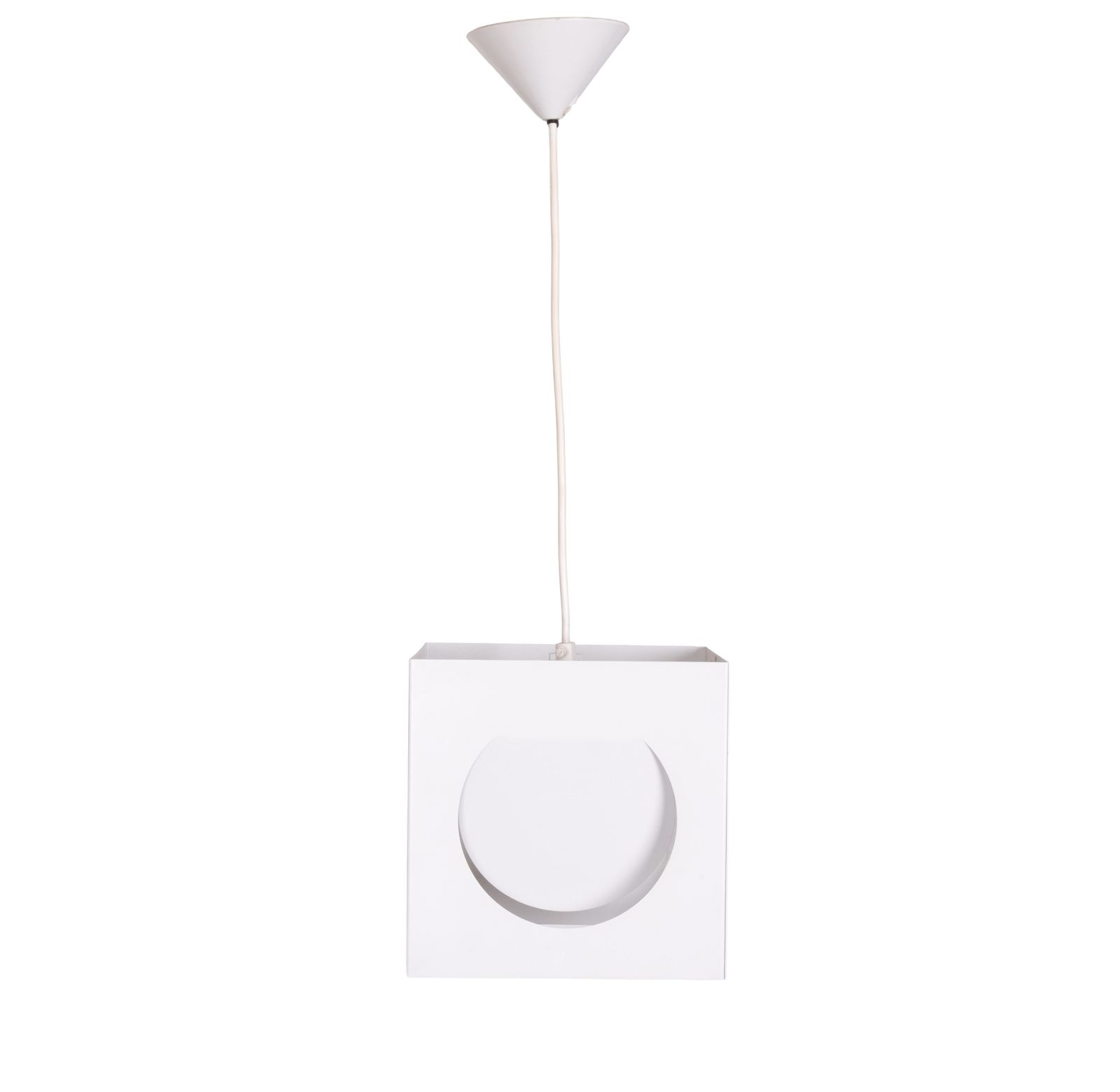 Square Metal Pendant Lamp By Shogo Suzuki For Orno, Finland 1960’s photo for sale
