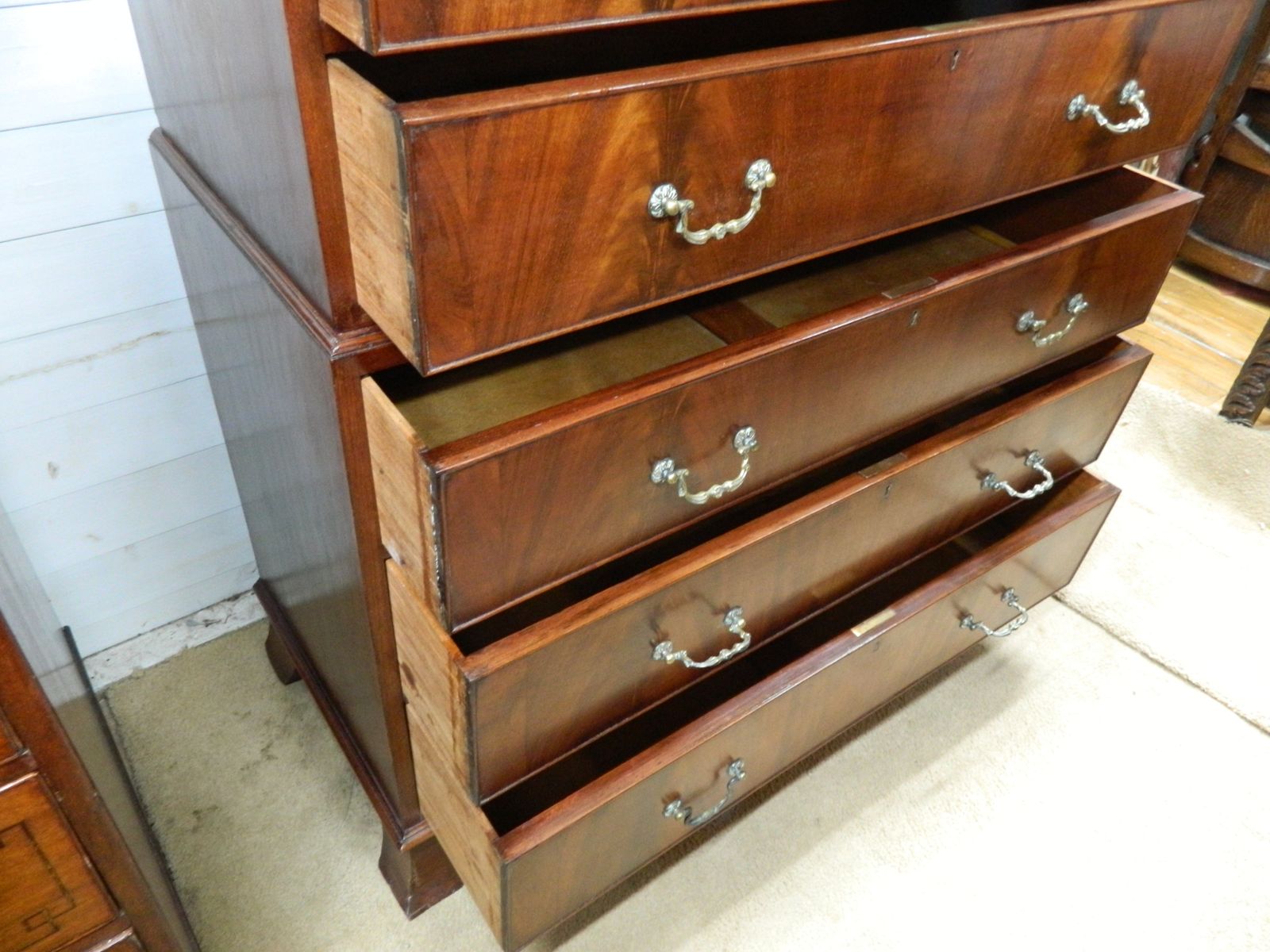photo vintage Edwardian Mahogany Chest On Chest