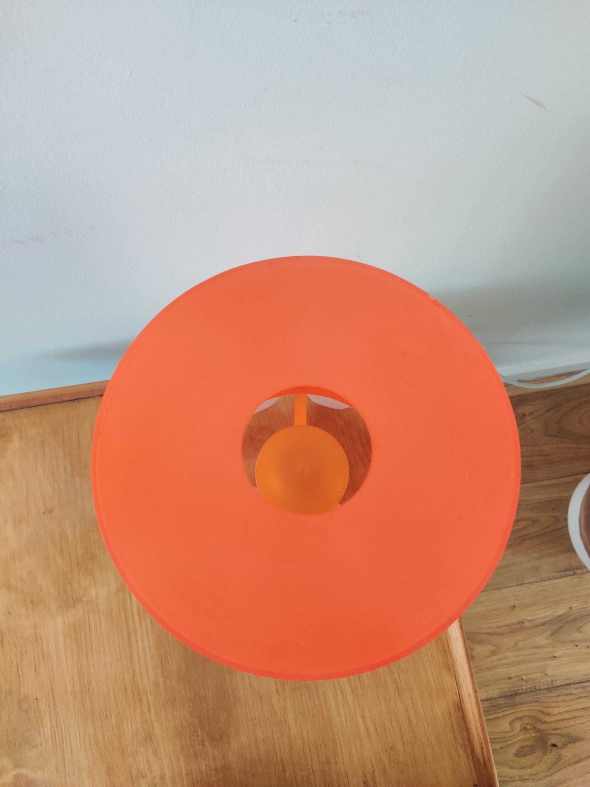Rare Vintage 90s Habitat Made In Italy Orange Plastic Lamp, Vintage, Mid Century,Space Age Y2k Table Lamp. photo vintage