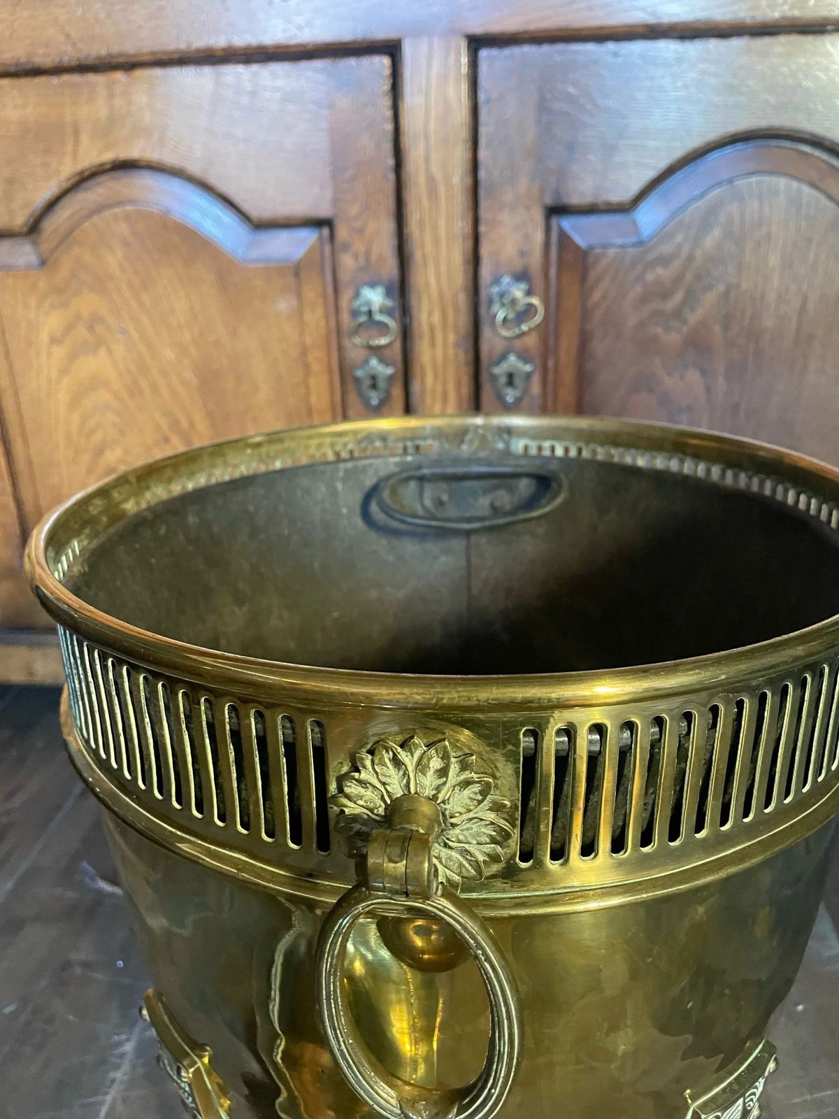 19th C Brass Coal Bucket, 1800s photo furniture