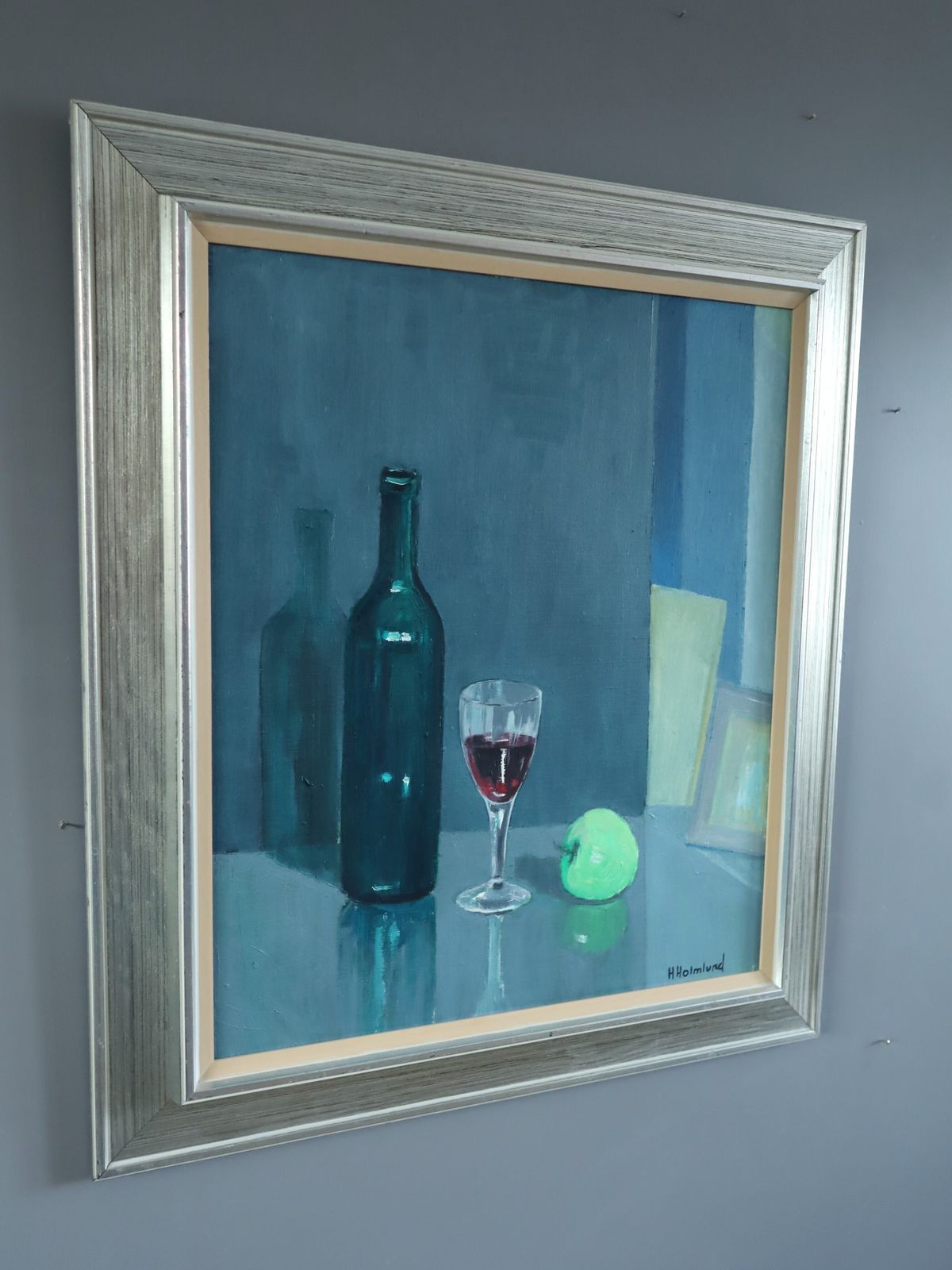 Green Apple With Glasses  Oil Painting photo Art
