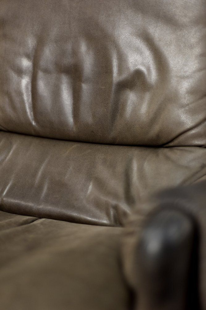 Mid Century Modern German Brown Leather Lounge Swivel Chair From Musterring, 1960s photo furniture
