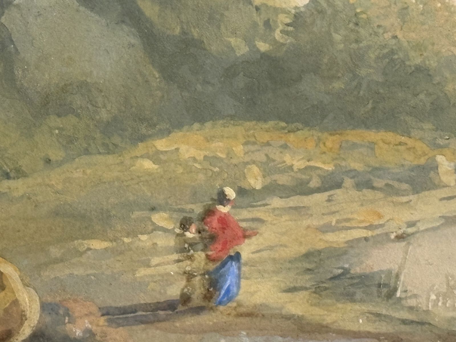 Watercolour Landscape Of Figures By A Lake By J Laporte (1761 1839) photo Art