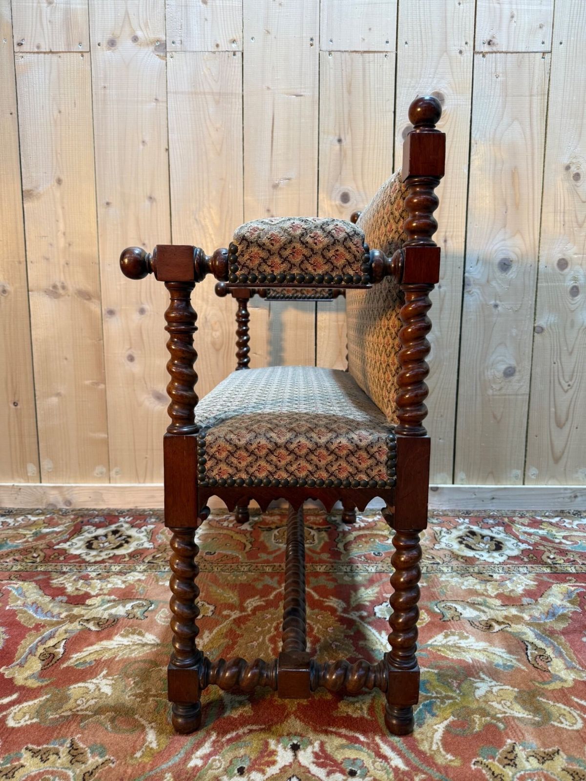Petit Banc D'office En Acajou De Style Louis XIII photo 552.0
