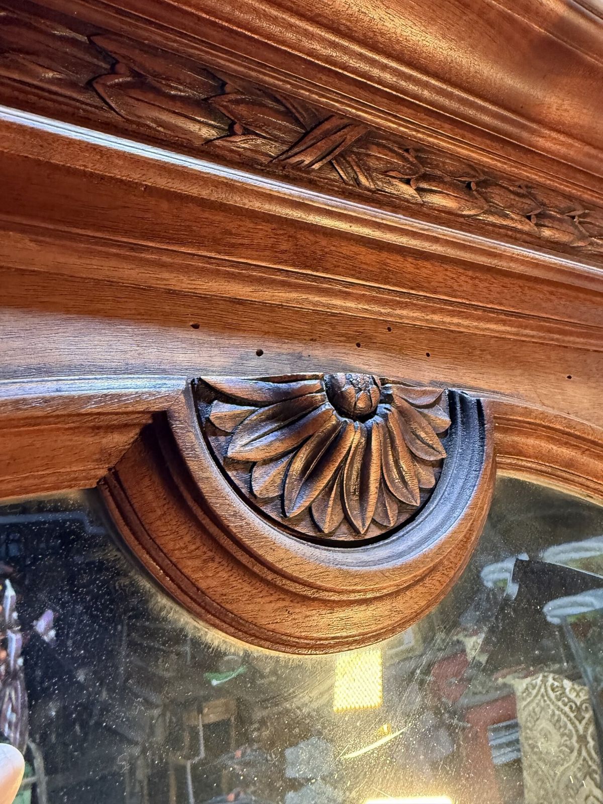 Grand Miroir En Noyer époque Art Déco photo Home Decor