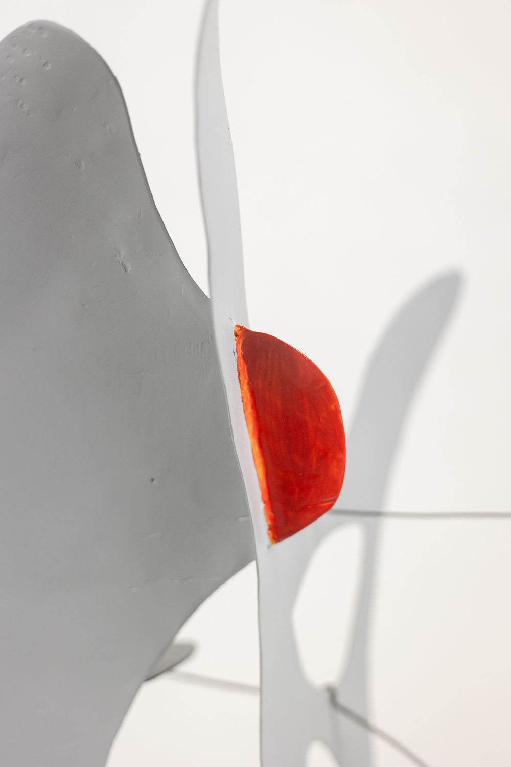 Olivier Vonet Sculpture In Black, Blue, And Red Lacquered Metal. Contemporary photo Art