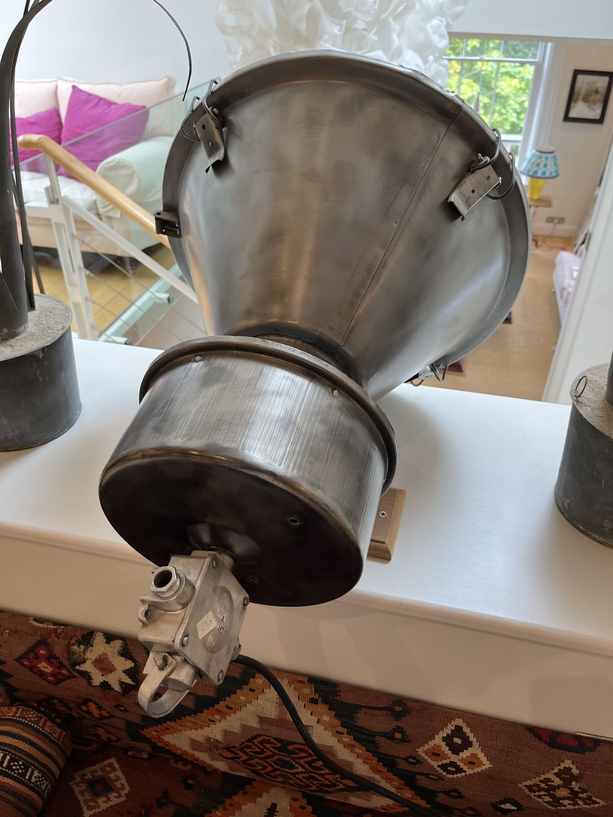 Industrial Factory Ceiling Lamp With Glass Cover, 1990s photo Lighting