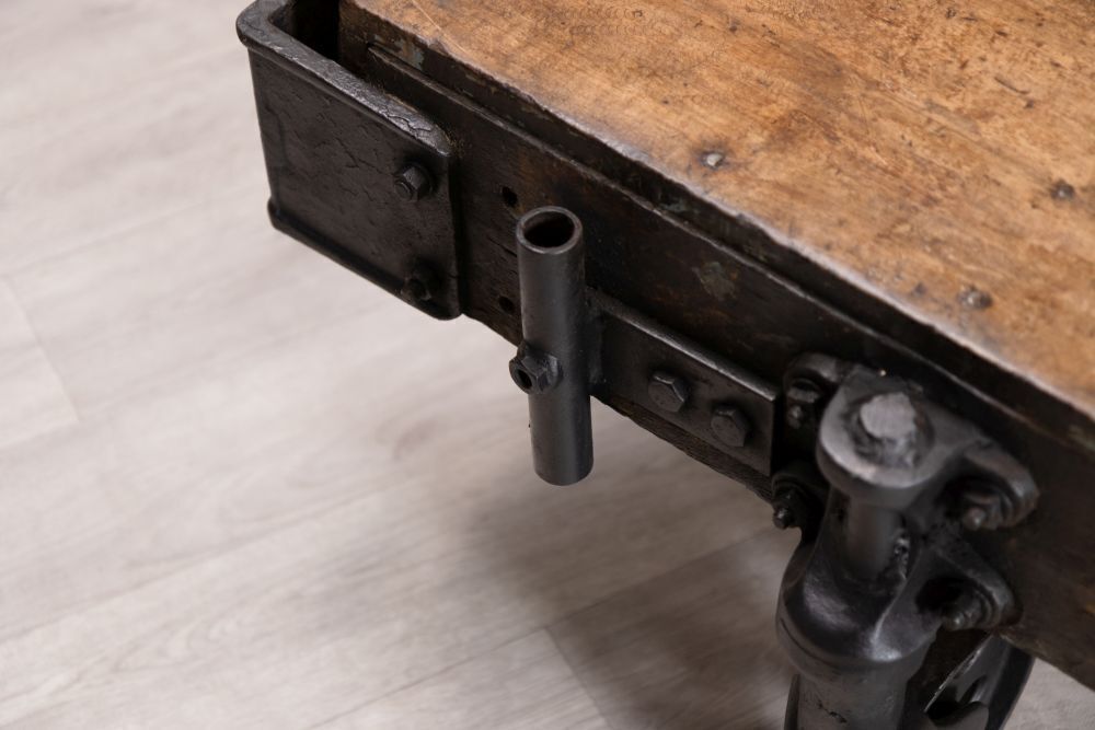 Industrial Style Trolley Cart Coffee Table photo vinterior