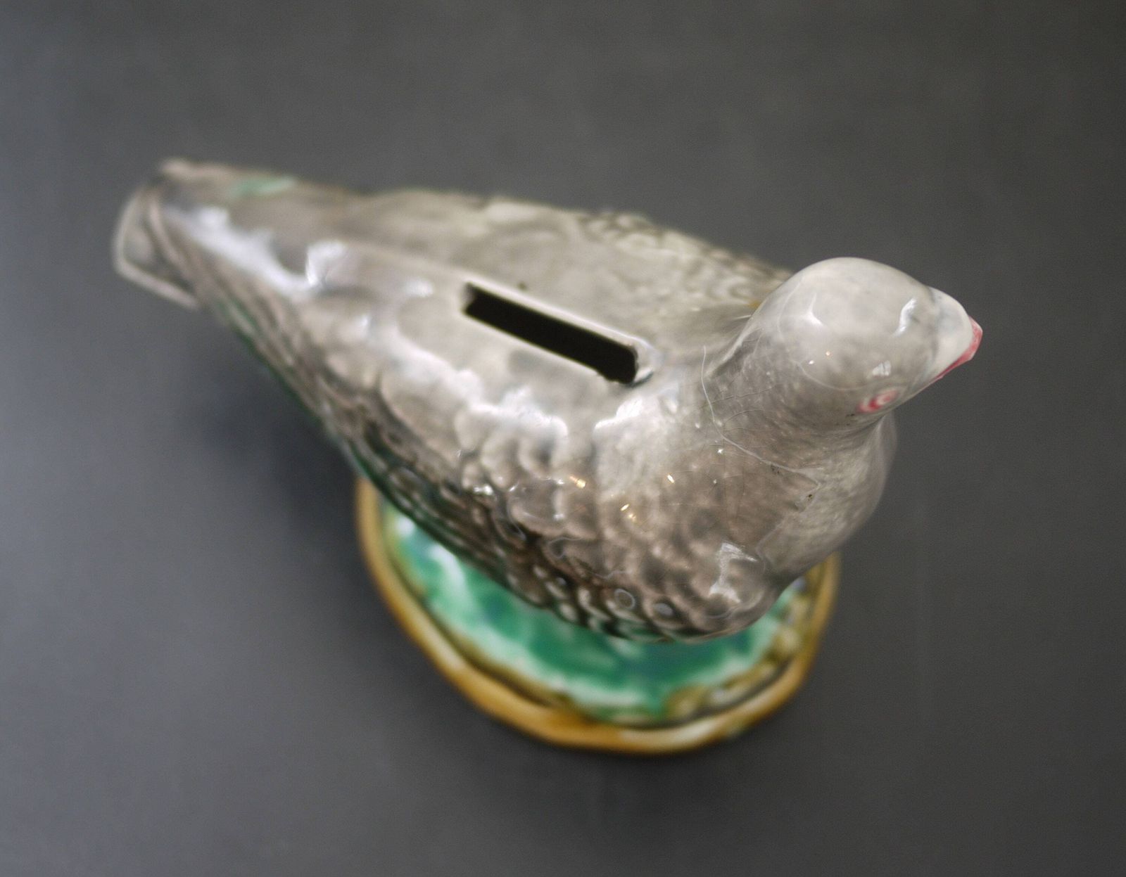 Antique French Majolica Pigeon Money Boxes Pair By Onnaing photo vintage