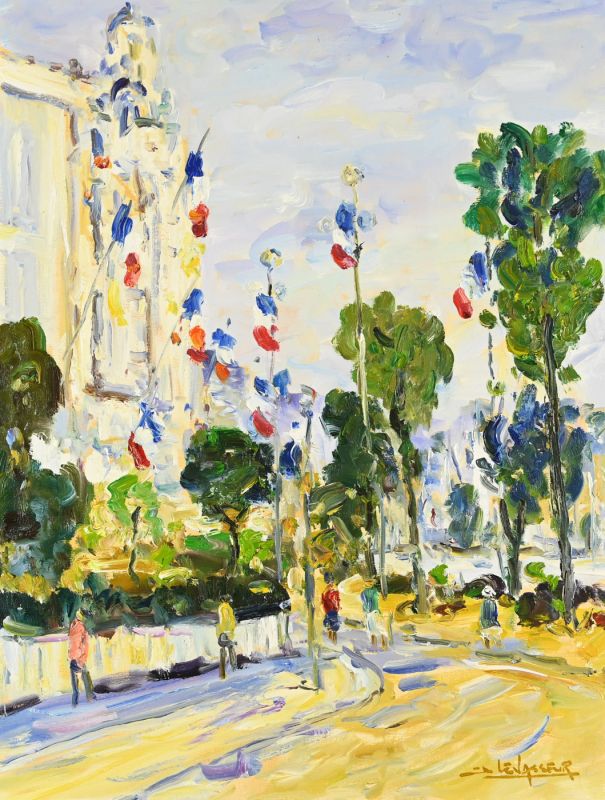July 14 In Trouville, 1930s, Oil On Canvas