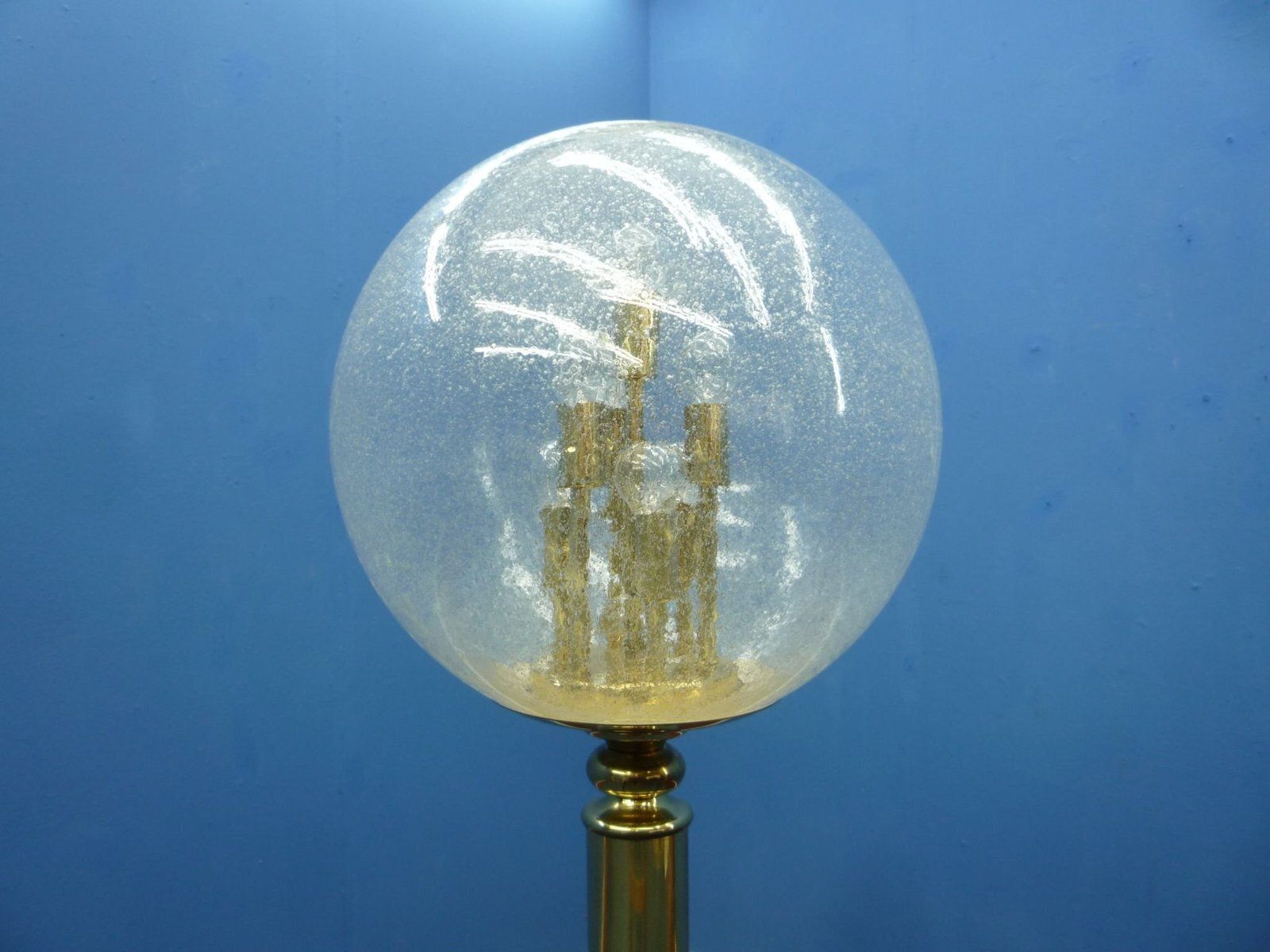 Floor Lamp In Brass And Glass By Leclair & Schäfer, 1960s photo for sale