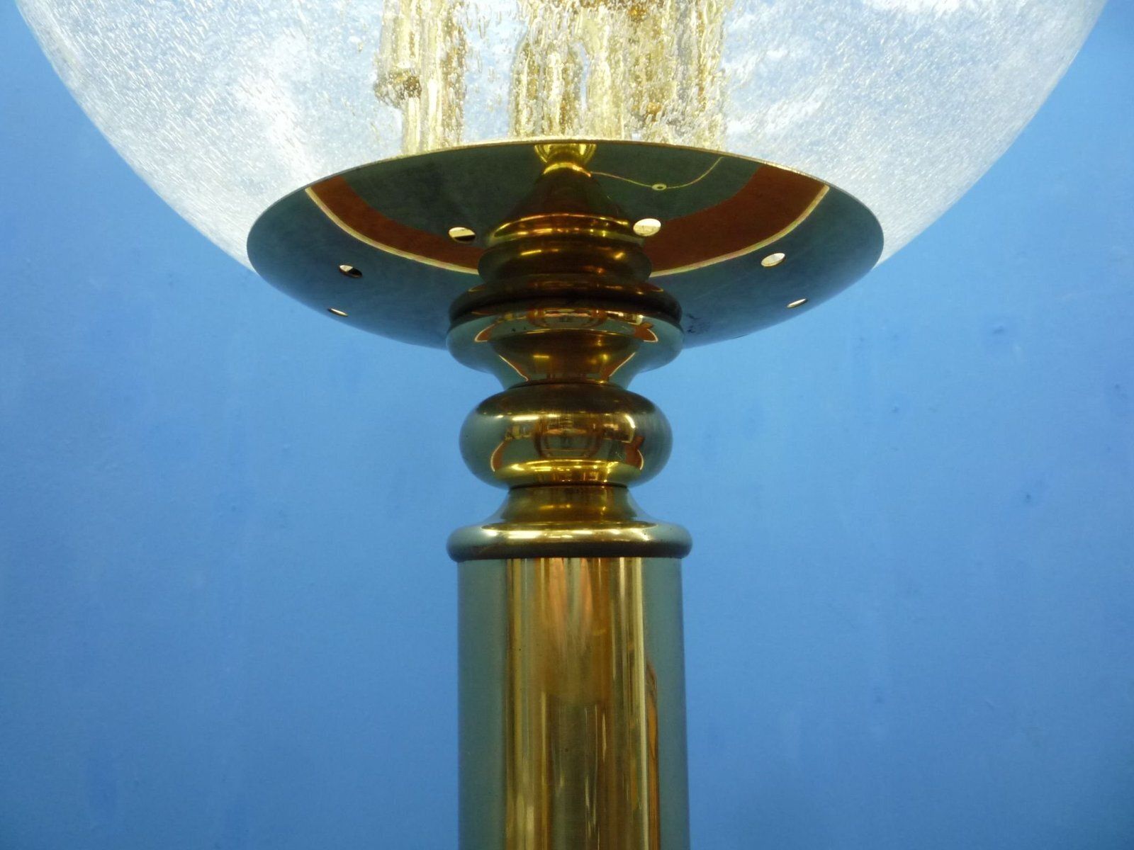 photo for sale Floor Lamp In Brass And Glass By Leclair & Schäfer, 1960s