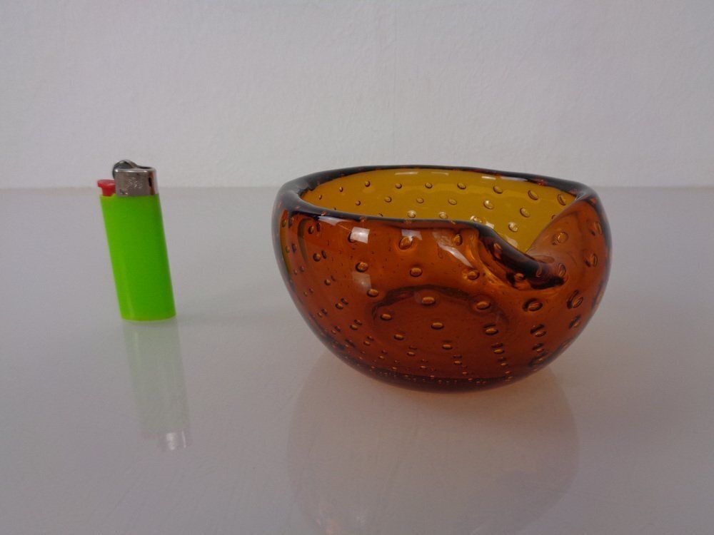 Amber Sommerso Murano Glass Ashtray, Italy, 1960s photo Home Decor