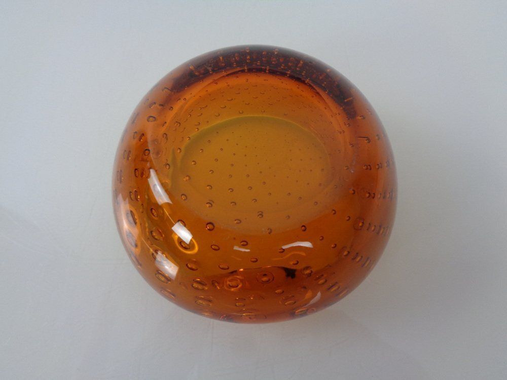 Amber Sommerso Murano Glass Ashtray, Italy, 1960s photo buy
