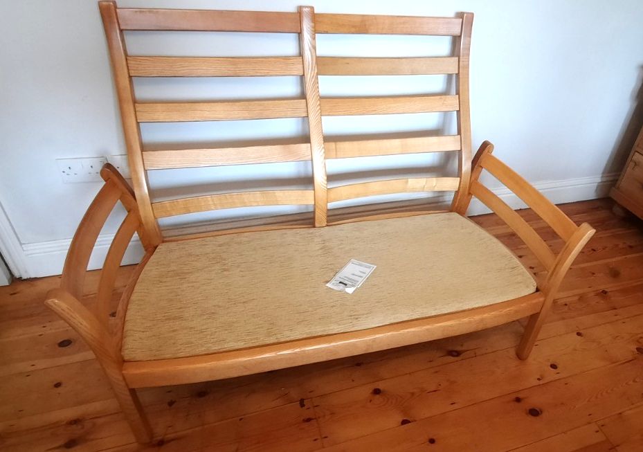 Vintage Mid Century Modern Ercol Two Seat Cottage Sofa And Single Armchair photo vinterior