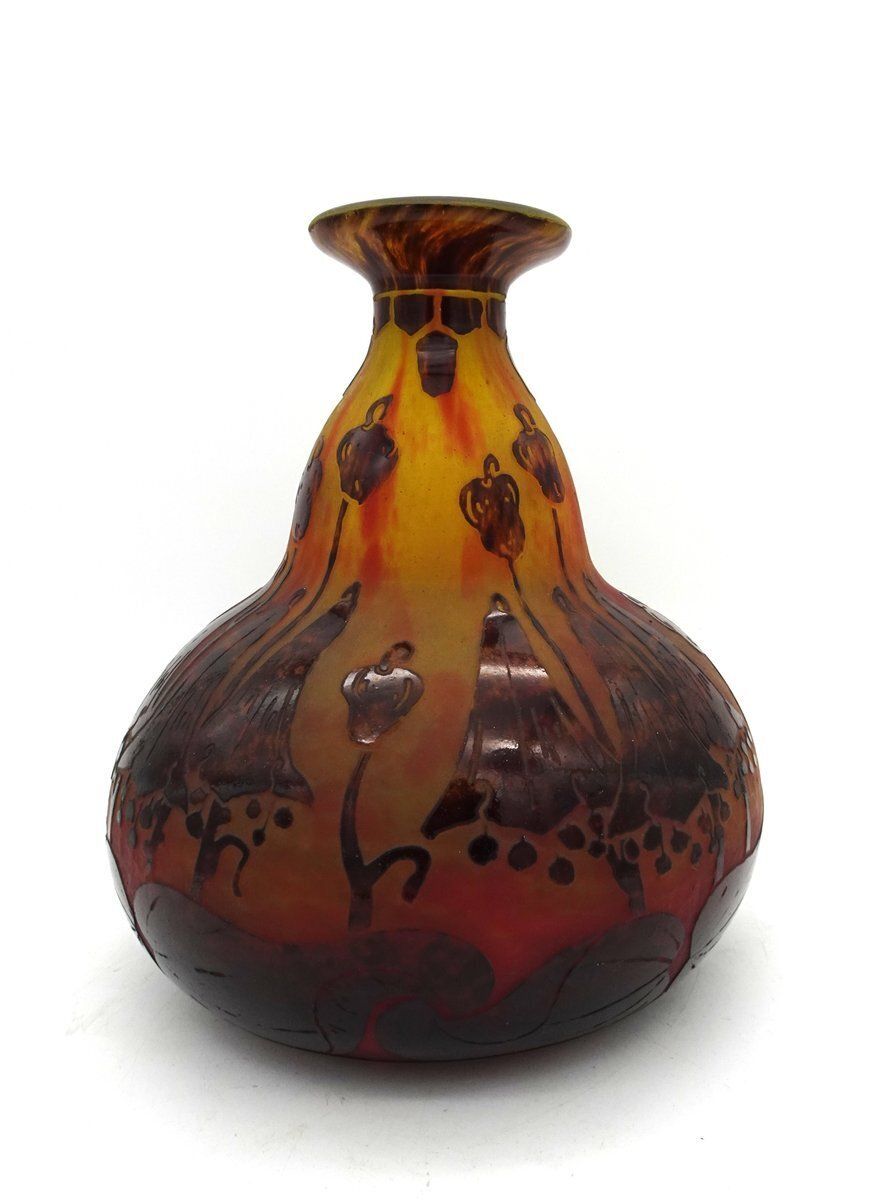 Le Verre Francais Vase In Glass By Charles Schneider, 1920s photo vinterior