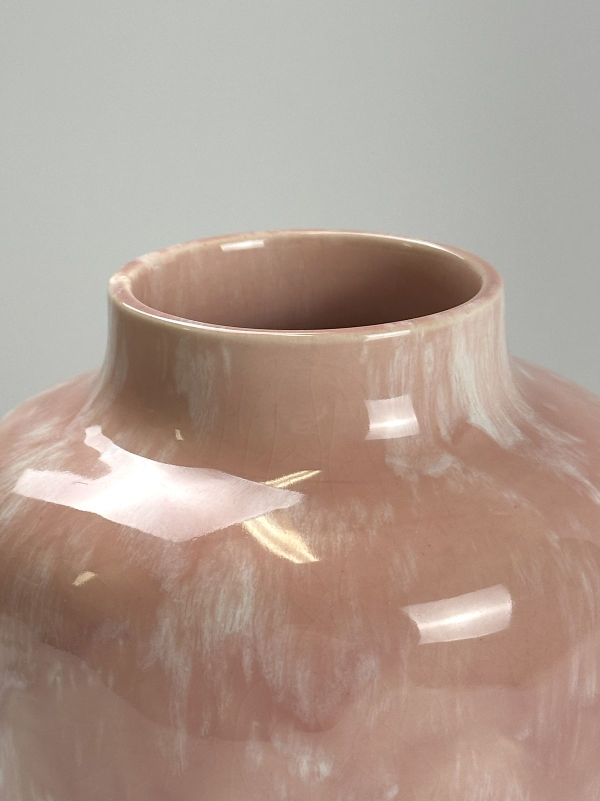 1920s Minton Hollins Astra Ware Rose Pink Drip Glaze Ceramic Vase photo furniture