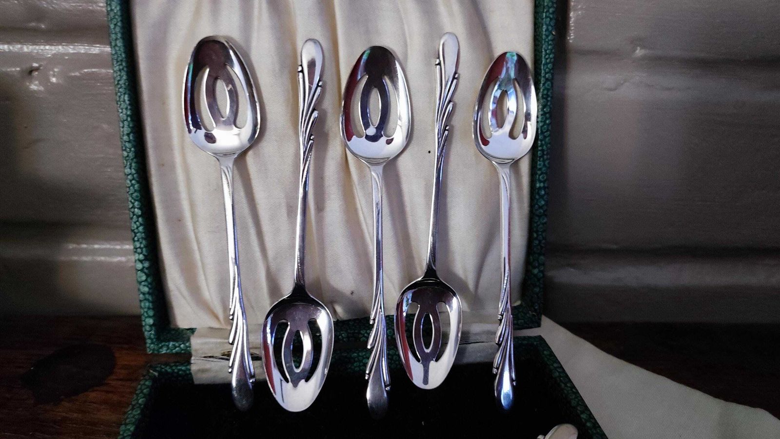 photo vintage 1950s Set Of 6 Dutch Silver Plated Teaspoon Set Of 6, Zilverstad Schoonhoven