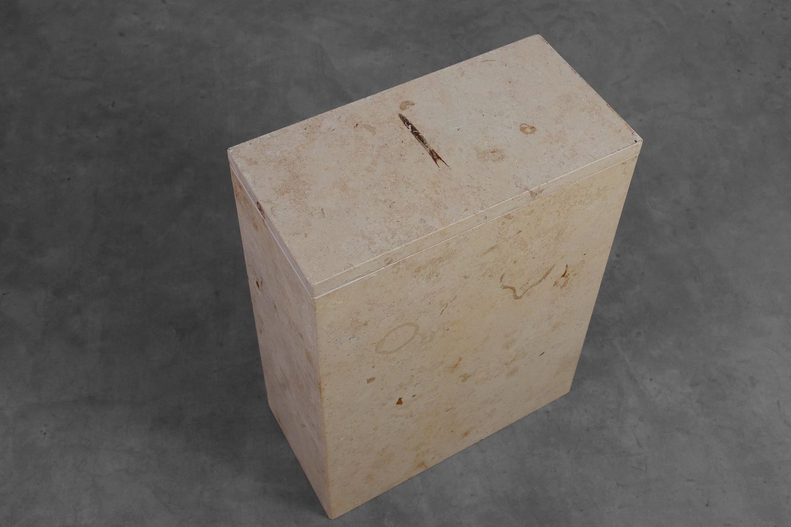 Furniture Mid Century Italian Travertine Console, 1980s photo