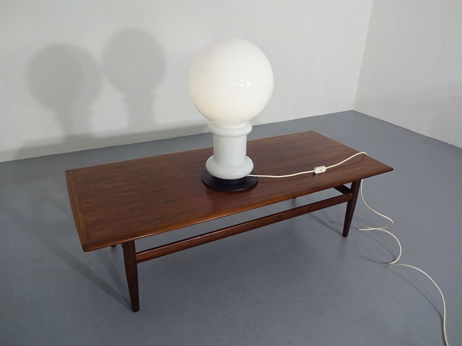 photo furniture Opal Glass Floor Lamp From Glashütte Limburg, Germany, 1960s