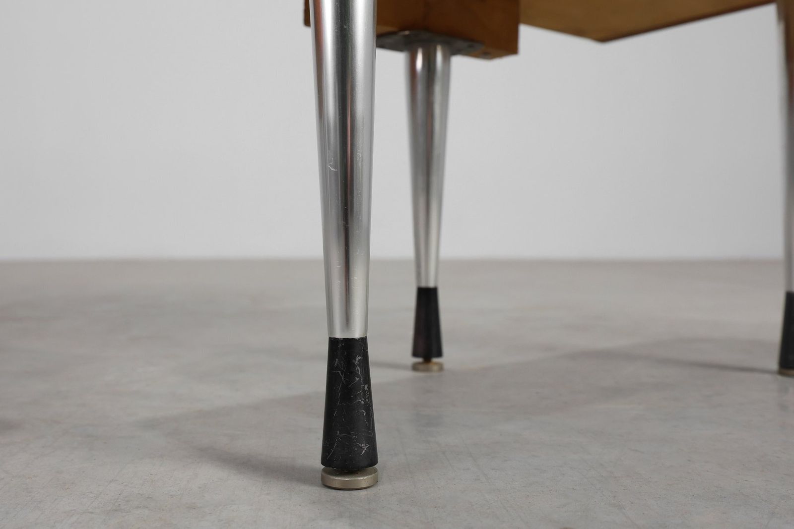 Mid Century Modern French Nightstands In Teal Veneer And Chrome, 1960s, Set Of 2 photo vinterior