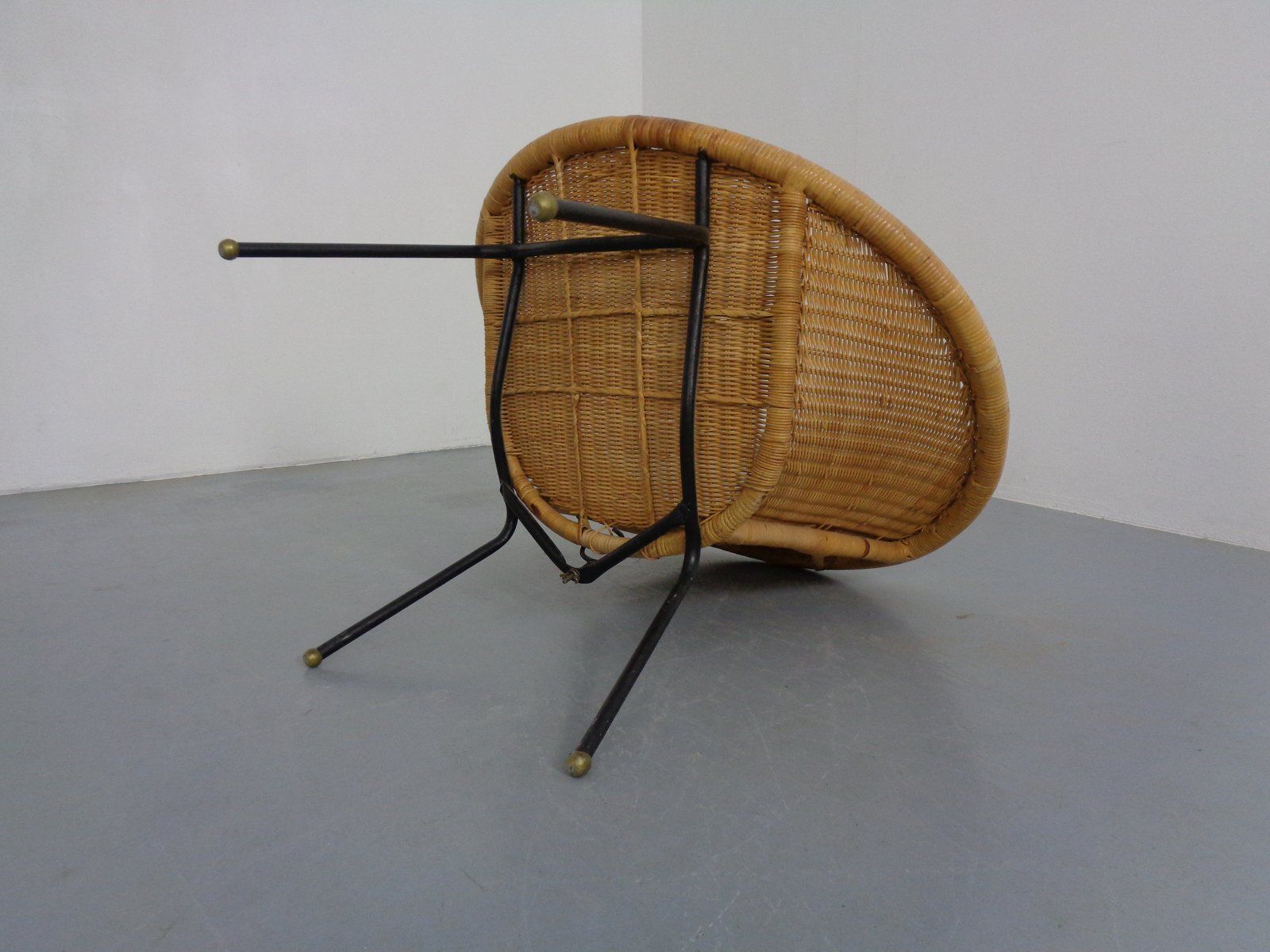 Furniture Mid Century Modern Wicker Chair By Paul Mccobb, USA, 1950s photo