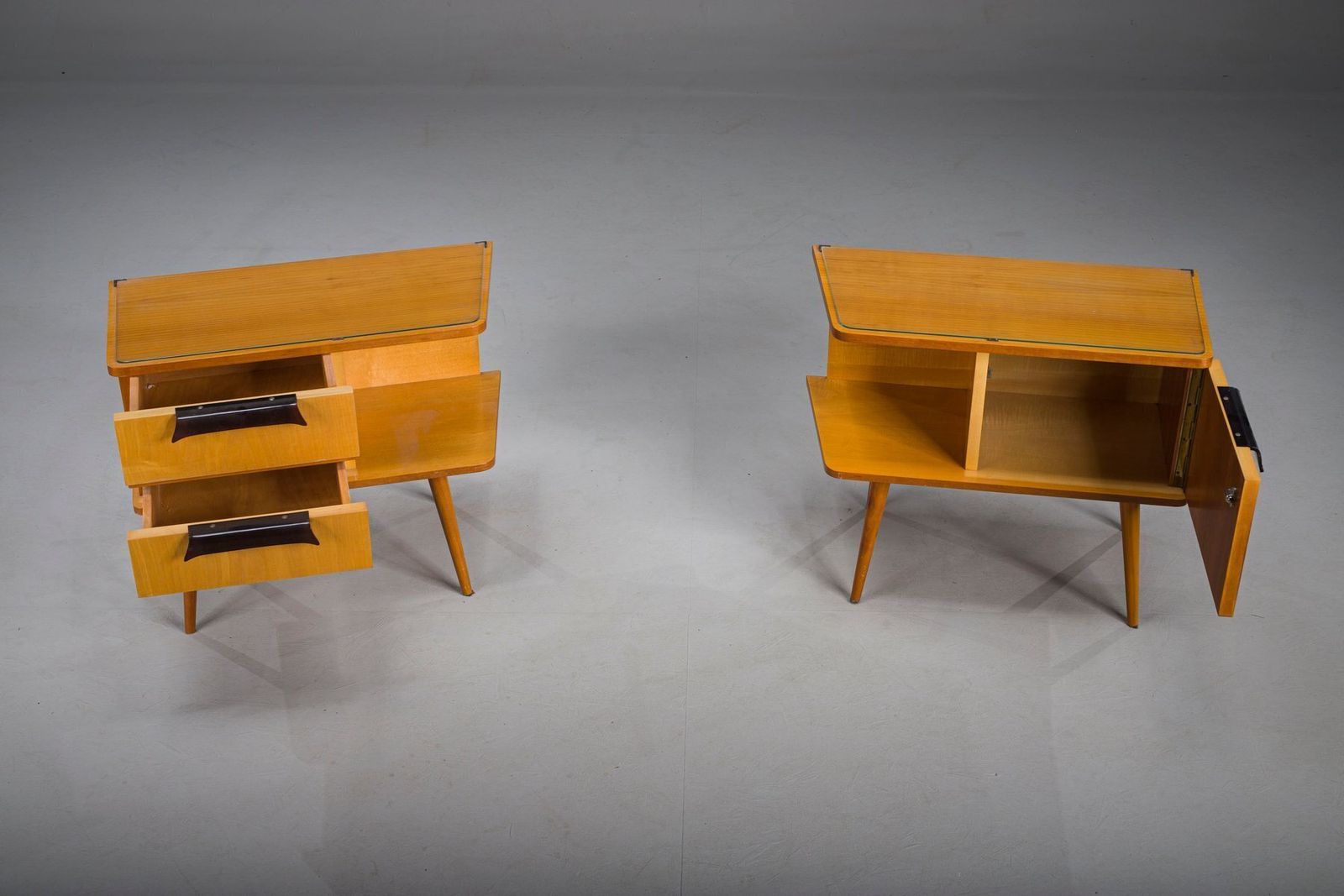 Vintage German Cherry Nightstands, 1960s, Set Of 2 photo for sale