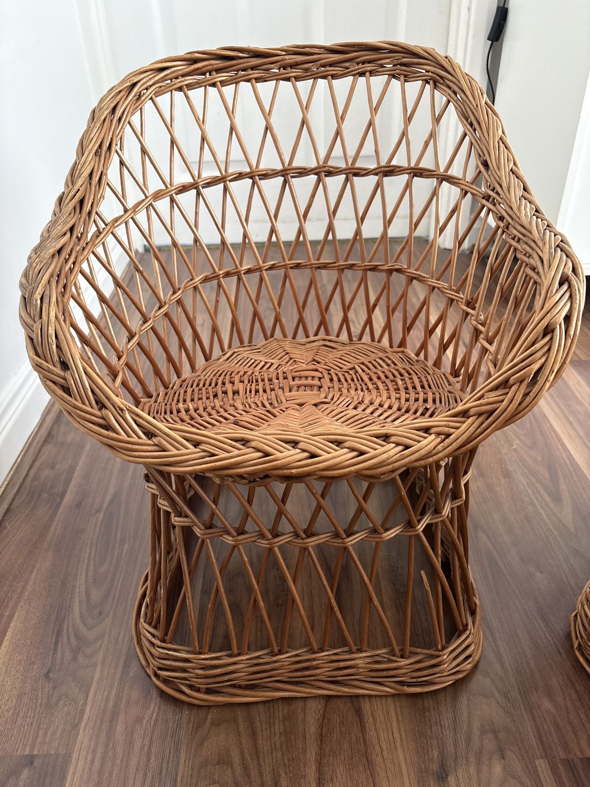 Pair Of Children’s Wicker Chairs 1980s photo furniture