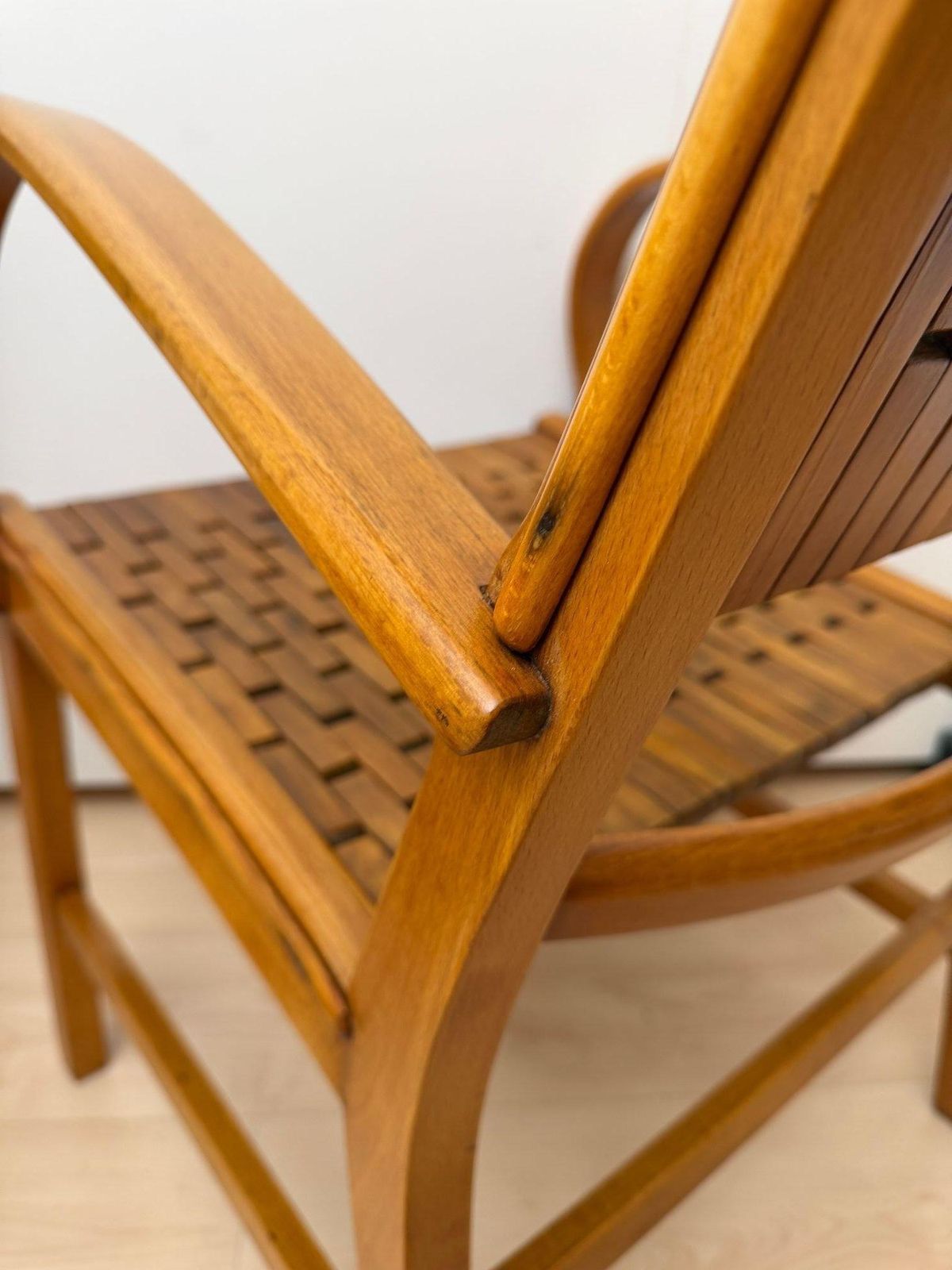 Pair Of Armchairs, By ‘Gelenka’, Solid Beech Wood, Germany Circa 1950 photo for sale