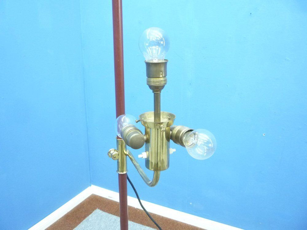 Lighting Floor Lamp In Brass And Teak By Florian Schulz, 1950s photo