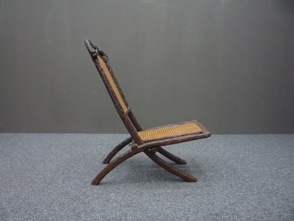 Antique And Hand Carved Folding Chair, 1900s photo furniture
