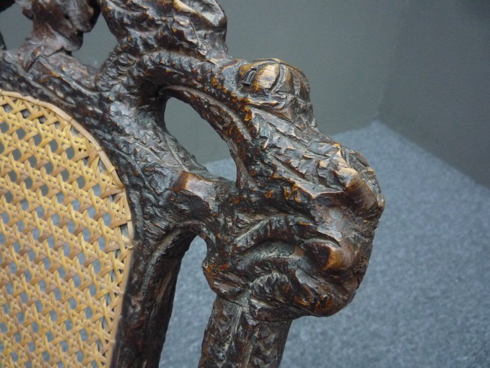 photo for sale Antique And Hand Carved Folding Chair, 1900s