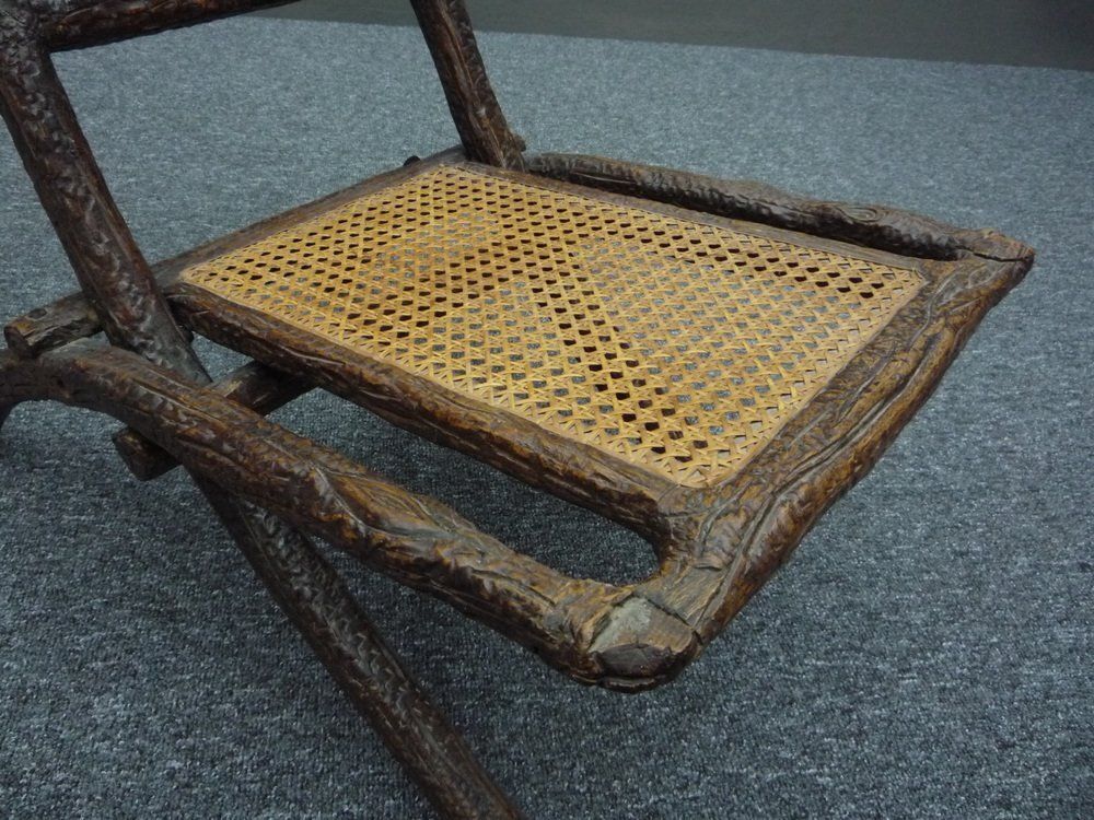 1166.0 Antique And Hand Carved Folding Chair, 1900s photo