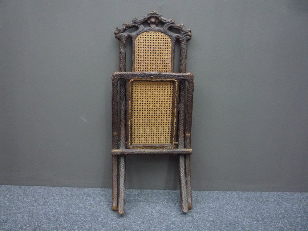 photo buy Antique And Hand Carved Folding Chair, 1900s