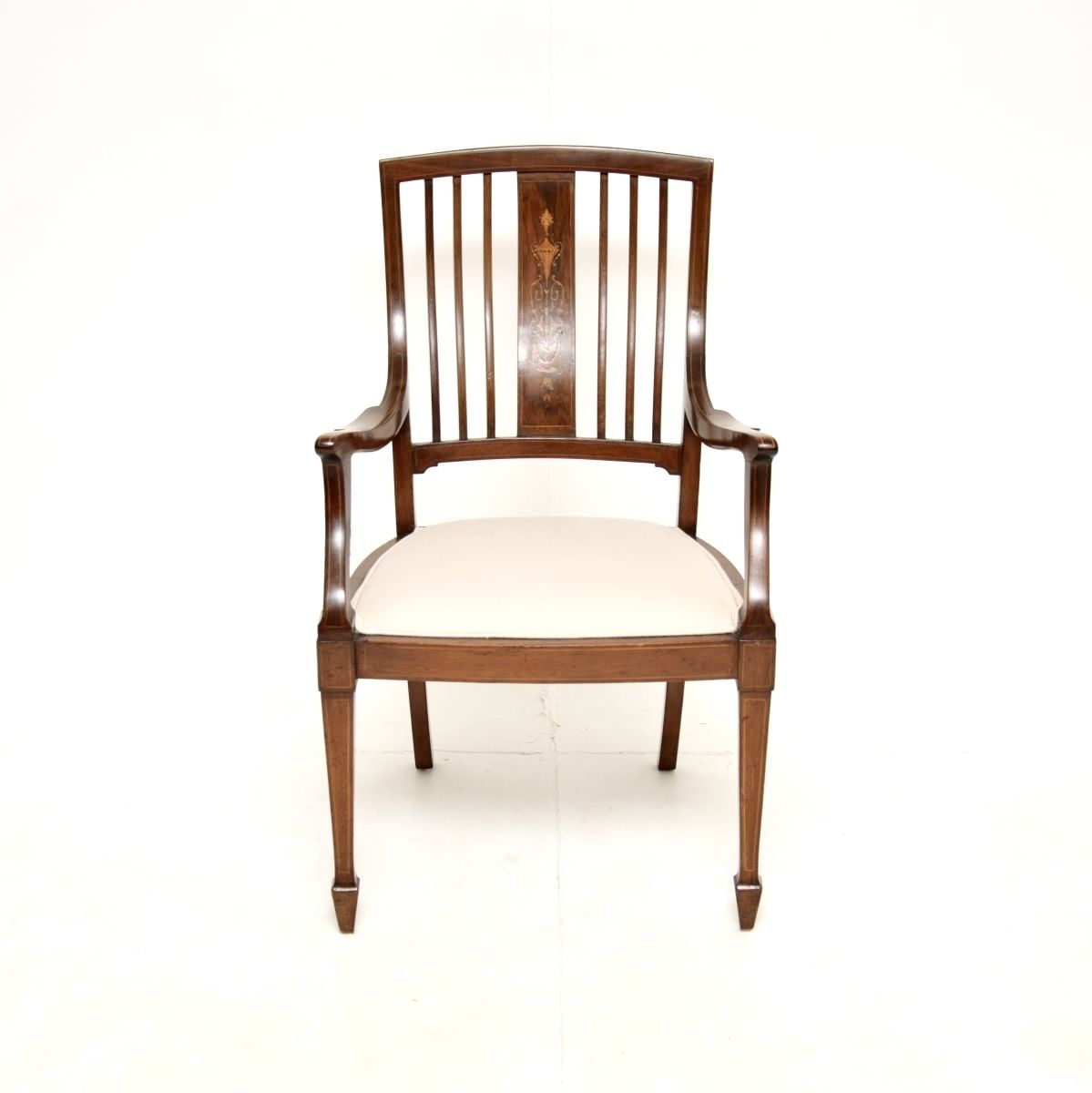Antique Edwardian Inlaid Mahogany Armchair photo furniture