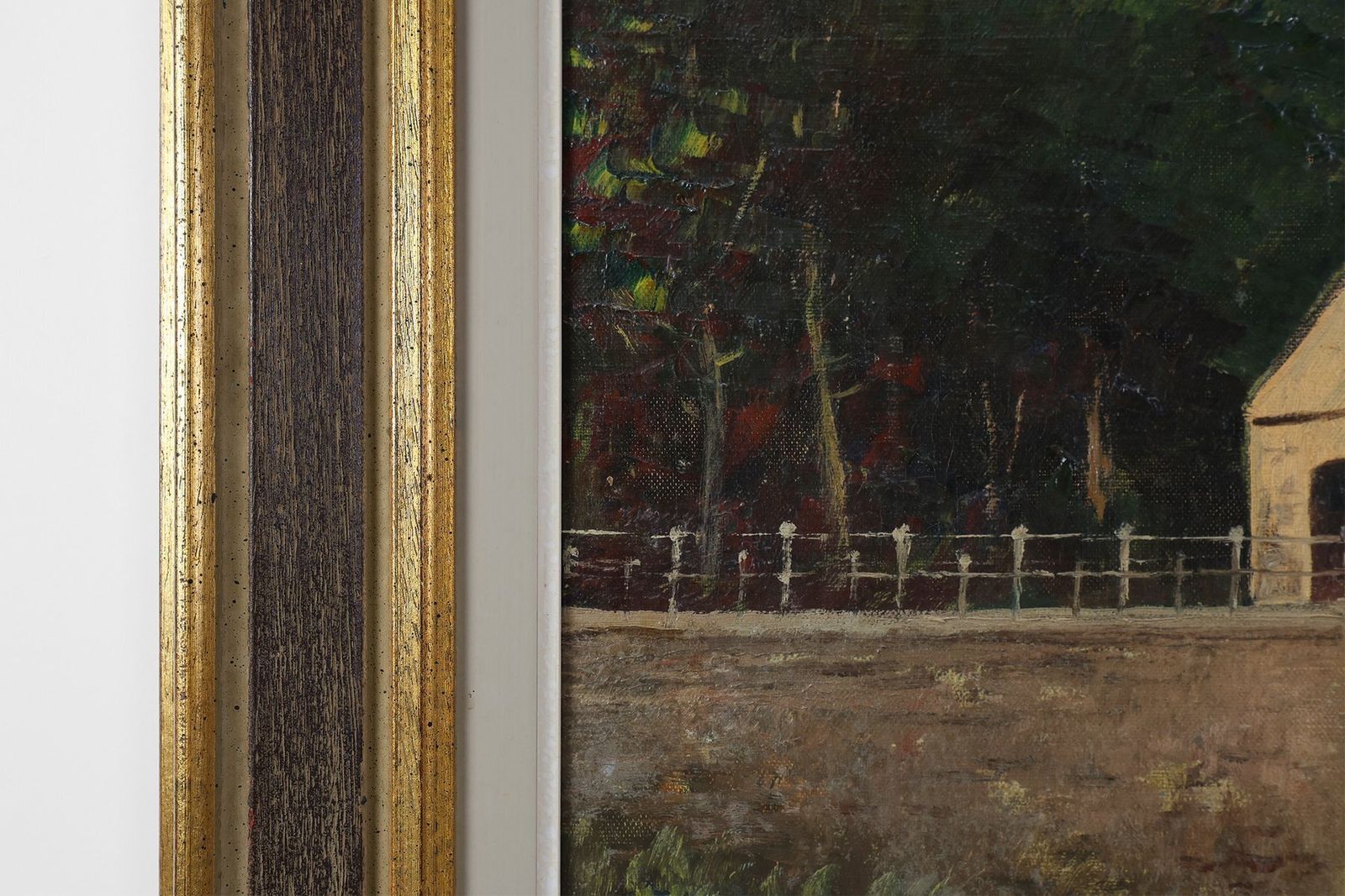 Rustic Landscape Of The Smedepoort Bruges, Belgium, 1950s, Oil On Canvas, Framed photo buy