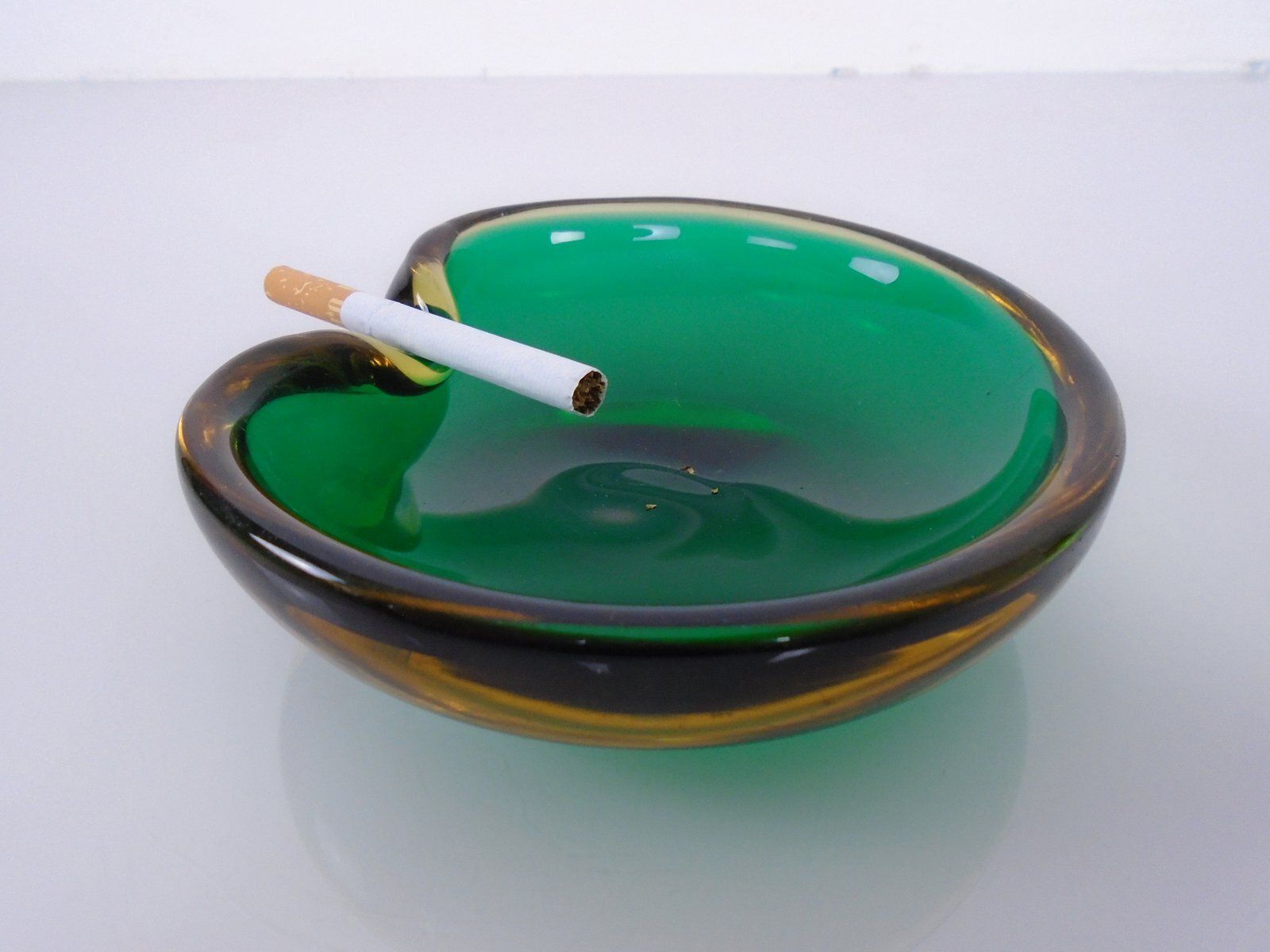 Sommerso Murano Glass Ashtray, Italy, 1960s