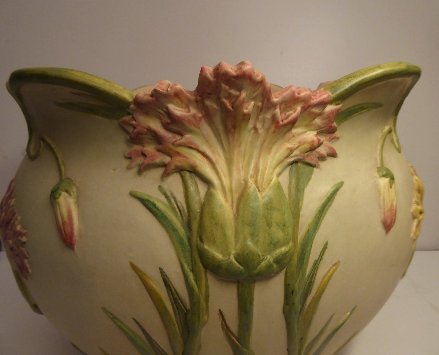 Art Nouveau Cachepot Sur Colonne Planter On Display By Jean Massier For Vallauris, Set Of 2 photo buy