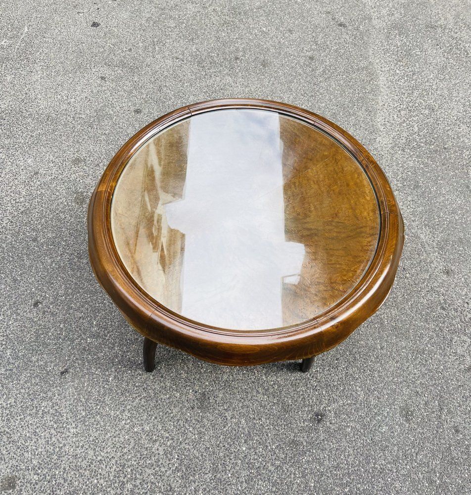 Wooden Coffee Table With Crystal By Osvaldo Borsani For Abv, 1960s photo 1340.0