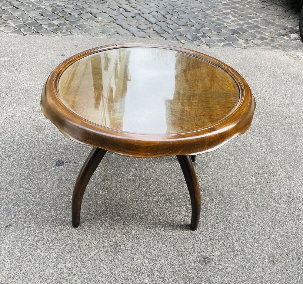 Wooden Coffee Table With Crystal By Osvaldo Borsani For Abv, 1960s photo buy