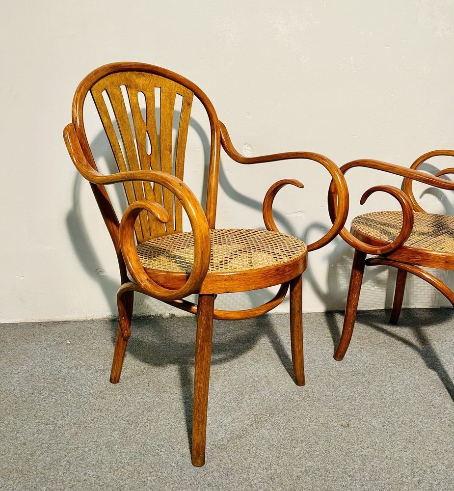 Art Nouveau Armchairs By Michael Thonet For Thonet, Late 19th Century, Set Of 2 photo Furniture