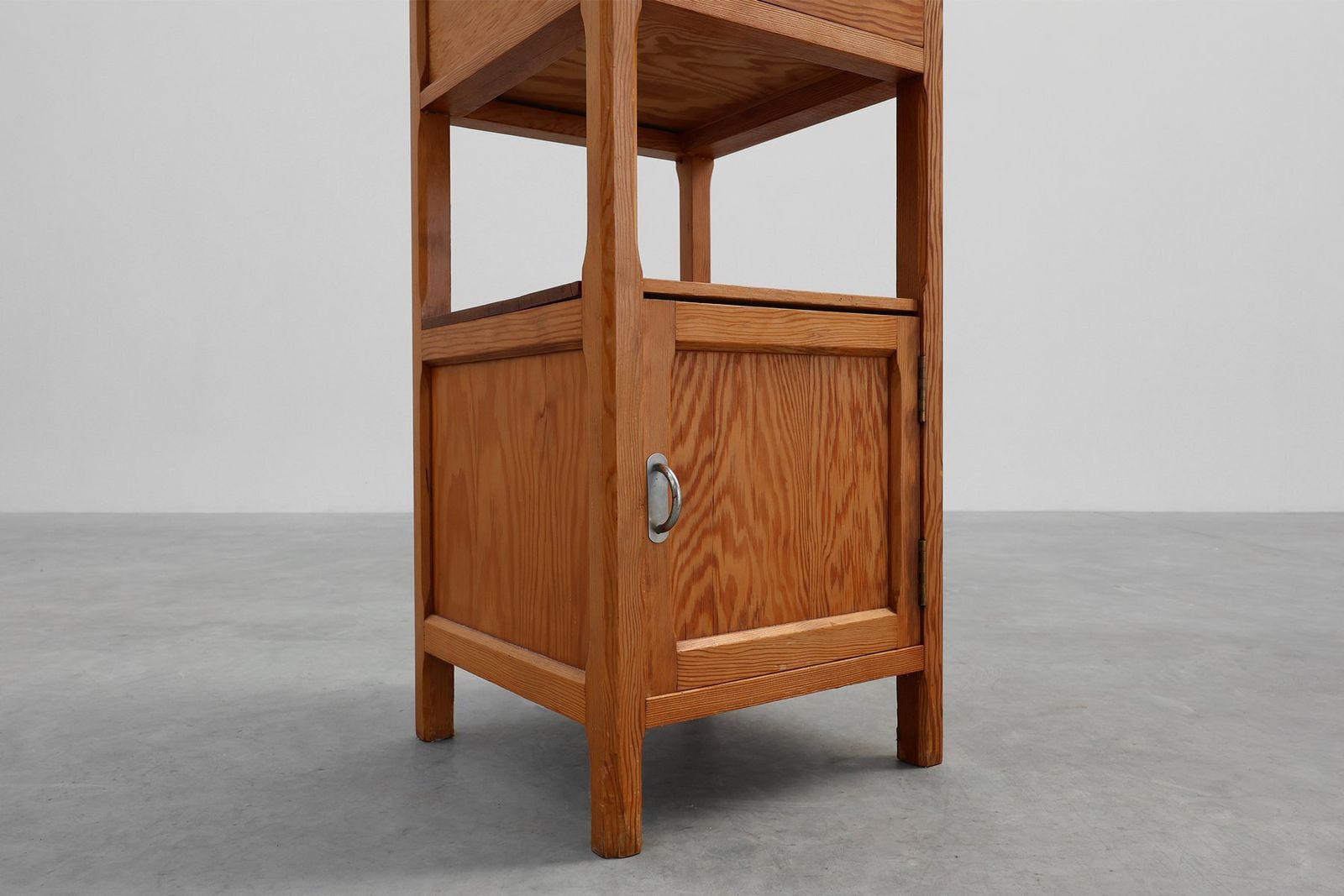 photo for sale Vintage French Art Deco Nightstand In Pine, 1940s