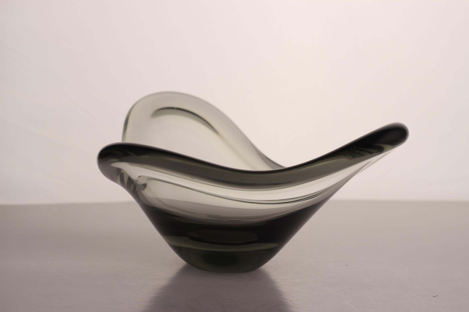 Scandinavian Modern Smoke Grey Glass Bowl, Per Lütken “Fionia” For Holmegaard photo furniture
